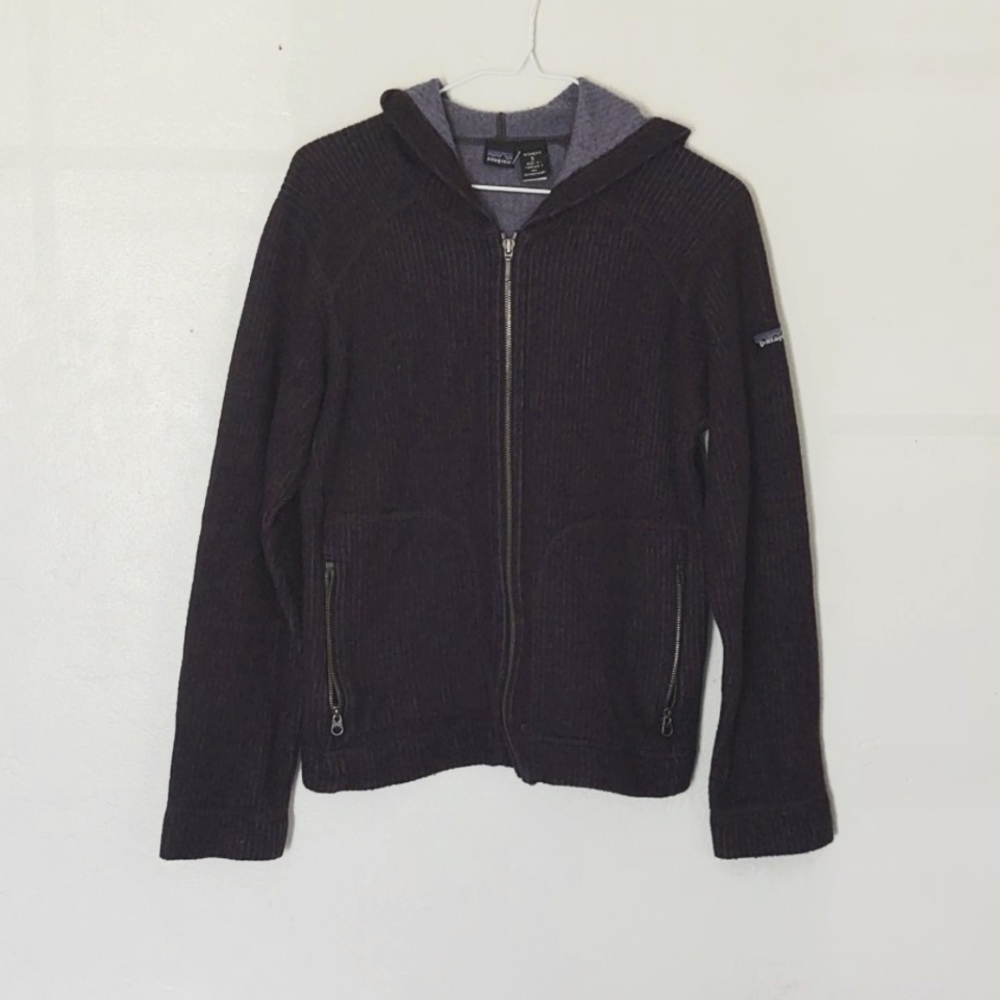 Vintage Patagonia plum Fall 01 Wool blend zip up Cardigan Hoodie  S women's